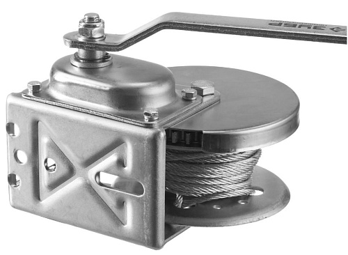 Лебедка ручная барабанная тросовая 1,3 т, 8 м ЗУБР Лебедка ручная барабанная тросовая 1,3 т, 8 м ЗУБР