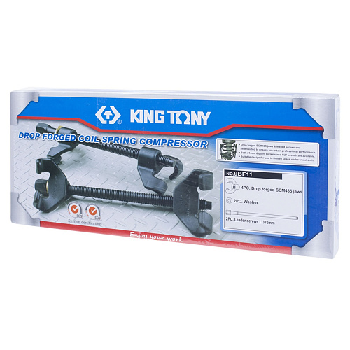 Стяжка пружин 85-370 мм, кованые крюки (6 предм) KING TONY 9BF11 Стяжка пружин 85-370 мм, кованые крюки (6 предм) KING TONY 9BF11