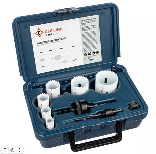 Набор биметаллических коронок по металлу 16 - 51 мм, 9 предметов CLE-LINE Набор биметаллических коронок по металлу 16 - 51 мм, 9 предметов CLE-LINE