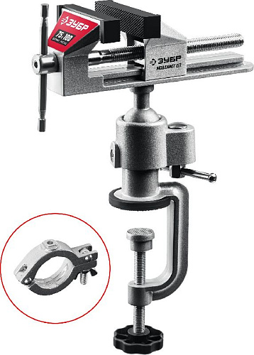 Тиски настольные 75 мм шарнирно-поворотные для точных работ с зажимом для дрели ЗУБР МОДЕЛИСТ Тиски настольные 75 мм шарнирно-поворотные для точных работ с зажимом для дрели ЗУБР МОДЕЛИСТ