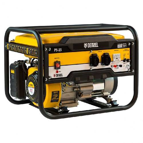 Генератор бензиновый с ручным стартером 2,5 кВт, 230 В Denzel PS 25 Генератор бензиновый с ручным стартером 2,5 кВт, 230 В Denzel PS 25
