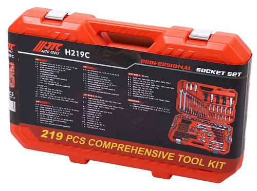 Набор инструмента 219 предм (1/4", 3/8", 1/2") JTC Набор инструмента 219 предм (1/4", 3/8", 1/2") JTC