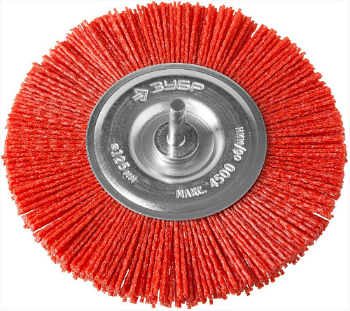 Щетка дисковая 125 мм для дрели, нейлоновая проволока ЗУБР Щетка дисковая 125 мм для дрели, нейлоновая проволока ЗУБР