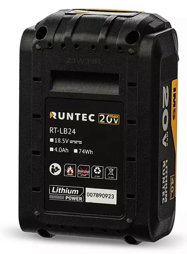 Аккумуляторная батарея 20 В, Li-Ion, 4 Ач RUNTEC Аккумуляторная батарея 20 В, Li-Ion, 4 Ач RUNTEC