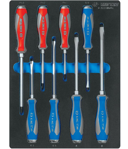 Набор отверток ударных 8 шт. в ложементе EVA KING TONY 9-30208MRV Набор отверток ударных 8 шт. в ложементе EVA KING TONY 9-30208MRV