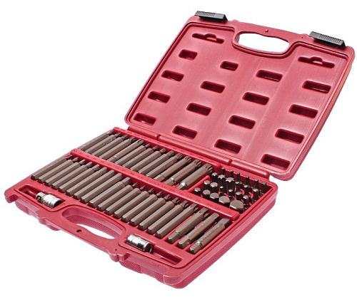 Набор бит 58 предм. (1/2" 3/8" HEX, TORX, SPLINE, RIBE) JTC Набор бит 58 предм. (1/2" 3/8" HEX, TORX, SPLINE, RIBE) JTC