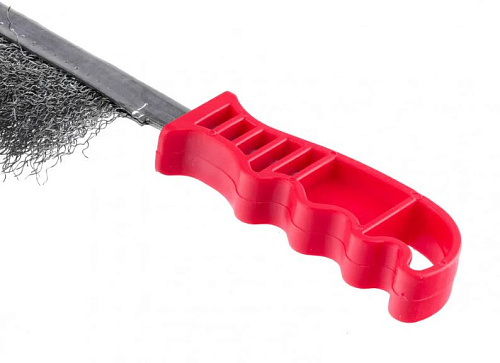 Щетка по металлу 1-но рядная с изогнутой пластиковой ручкой стальная Matrix Щетка по металлу 1-но рядная с изогнутой пластиковой ручкой стальная Matrix