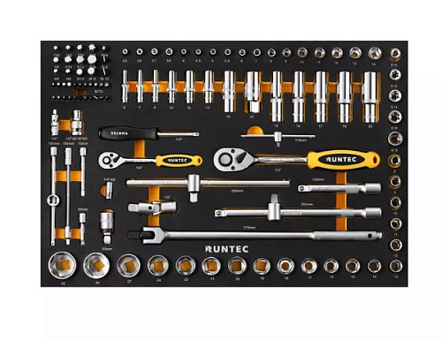 Тележка инструментальная 7 полок, 273 предм, стальная столешница RUNTEC Performance Тележка инструментальная 7 полок, 273 предм, стальная столешница RUNTEC Performance