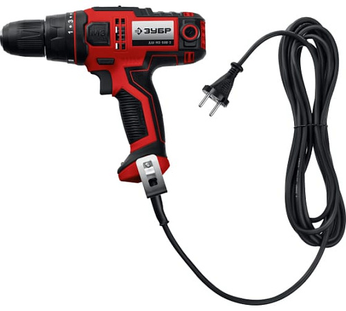 Дрель-шуруповерт сетевая, 500 Вт, 0-450/0-1800 об/мин, в кейсе ЗУБР Дрель-шуруповерт сетевая, 500 Вт, 0-450/0-1800 об/мин, в кейсе ЗУБР