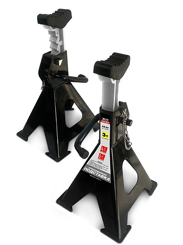 Подставка страховочная под машину 3 т (2 шт) 280-410 мм с доп. фиксатором AVS AS-03 Подставка страховочная под машину 3 т (2 шт) 280-410 мм с доп. фиксатором AVS AS-03