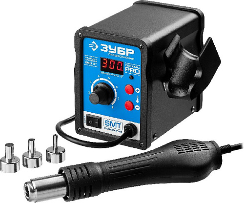 Станция паяльная термовоздушная цифровая 650Вт, 100-500°C, 120 л/мин, 3 насадки, керам нагр ПСТ-650 Станция паяльная термовоздушная цифровая 650Вт, 100-500°C, 120 л/мин, 3 насадки, керам нагр ПСТ-650