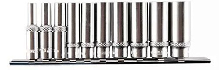 Набор головок торцевых глубоких 8-22 мм (3/8") 12 гр., 10 предм. на линейке Licota Набор головок торцевых глубоких 8-22 мм (3/8") 12 гр., 10 предм. на линейке Licota