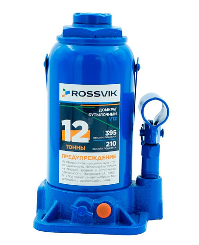 Домкрат бутылочный 12 т 210-395 мм ROSSVIK Домкрат бутылочный 12 т 210-395 мм ROSSVIK