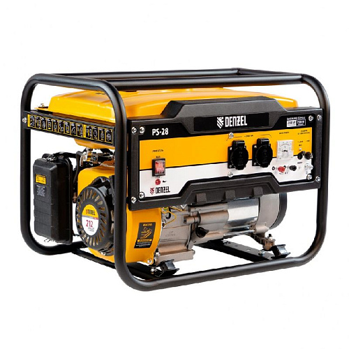 Генератор бензиновый с ручным стартером 2,8 кВт, 230 В Denzel PS 28 Генератор бензиновый с ручным стартером 2,8 кВт, 230 В Denzel PS 28