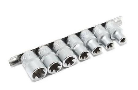 Набор головок торцевых E10-E22 (1/2") 7 шт на планке Forsage F-4073 Набор головок торцевых E10-E22 (1/2") 7 шт на планке Forsage F-4073