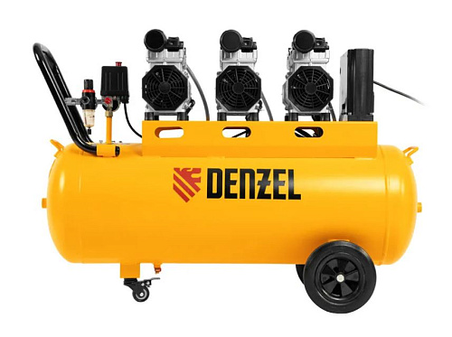 Компрессор безмасляный 100 л, 2,25 кВт (3х0,75), 410 л/мин, 230 В, блок управл Denzel DLS 2250/100 Компрессор безмасляный 100 л, 2,25 кВт (3х0,75), 410 л/мин, 230 В, блок управл Denzel DLS 2250/100