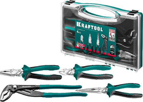 Набор шарнирно-губцевого инструмента 4 предм. KRAFTOOL Набор шарнирно-губцевого инструмента 4 предм. KRAFTOOL