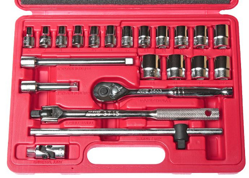 Набор головок торцевых 6-22 мм (3/8") 6 гр., 22 предм, пластиковый кейс JTC-H322B Набор головок торцевых 6-22 мм (3/8") 6 гр., 22 предм, пластиковый кейс JTC-H322B