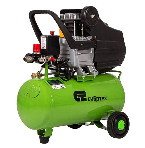 Компрессор масляный прямой привод 22 л, 1,1 кВт, 135 л/мин, 8 бар, 230 В, Сибртех КК-1100/22 Компрессор масляный прямой привод 22 л, 1,1 кВт, 135 л/мин, 8 бар, 230 В, Сибртех КК-1100/22