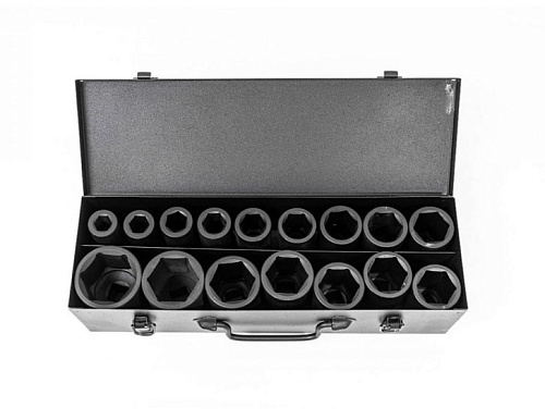 Набор головок торцевых ударных 17-50 мм (3/4") 6 гр, 16 предм, мет.кейс ROSSVIK Набор головок торцевых ударных 17-50 мм (3/4") 6 гр, 16 предм, мет.кейс ROSSVIK