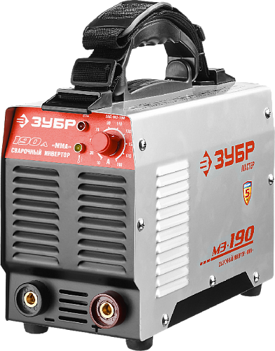 Инвертор сварочный 190 А, MMA, IGBT, форсаж дуги, горячий старт ЗУБР Инвертор сварочный 190 А, MMA, IGBT, форсаж дуги, горячий старт ЗУБР