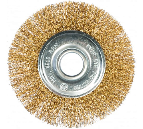 Щетка дисковая 125 мм/22 мм для УШМ витая латунир. проволока Matrix Щетка дисковая 125 мм/22 мм для УШМ витая латунир. проволока Matrix