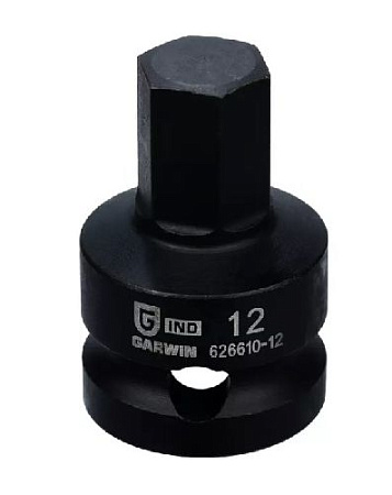 Головка торцевая ударная HEX 1/2" H12 мм L=38 мм Garwin Головка торцевая ударная HEX 1/2" H12 мм L=38 мм Garwin