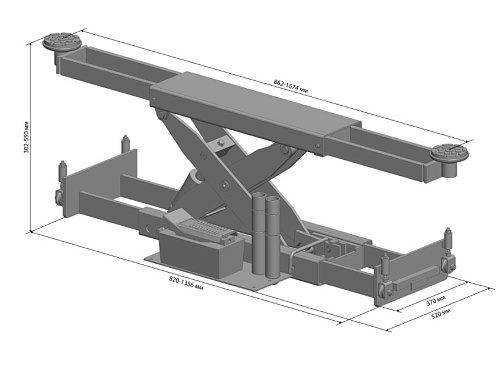 Траверса пневмогидравлическая 3,6 тн для подъемника 4-х стоечного СИВИК Траверса пневмогидравлическая 3,6 тн для подъемника 4-х стоечного СИВИК