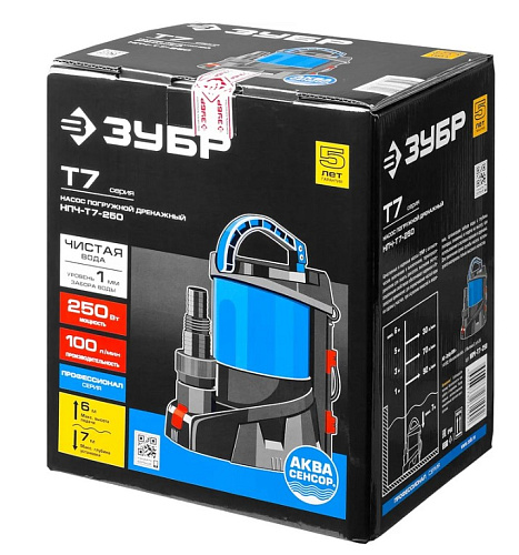 Насос дренажный для чистой воды 250 Вт ЗУБР АкваСенсор Насос дренажный для чистой воды 250 Вт ЗУБР АкваСенсор