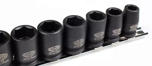 Набор головок торцевых ударных глубоких 8-22 мм (3/8") 6 гр., 12 предм. на линейке CrMo Licota Набор головок торцевых ударных глубоких 8-22 мм (3/8") 6 гр., 12 предм. на линейке CrMo Licota