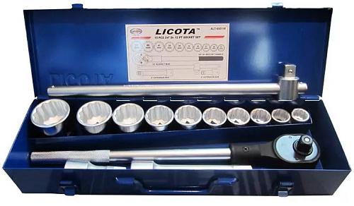 Набор головок торцевых 22-50 мм (3/4") 12 гр., 15 предм. Licota Набор головок торцевых 22-50 мм (3/4") 12 гр., 15 предм. Licota