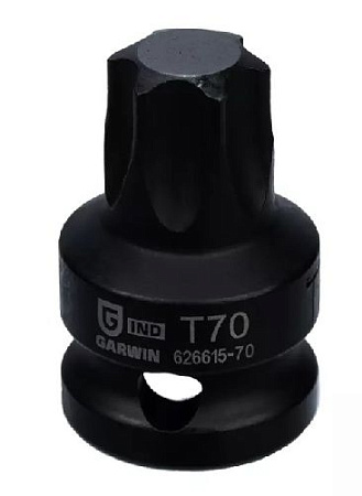 Головка торцевая ударная Torx 1/2" T70, L=38 мм Garwin Головка торцевая ударная Torx 1/2" T70, L=38 мм Garwin