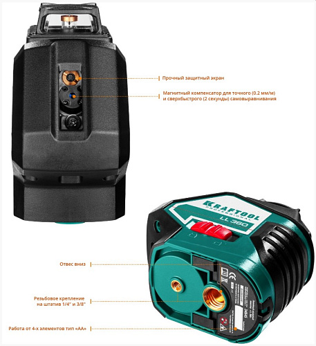 Нивелир лазерный KRAFTOOL LL360 #4 Нивелир лазерный KRAFTOOL LL360 #4