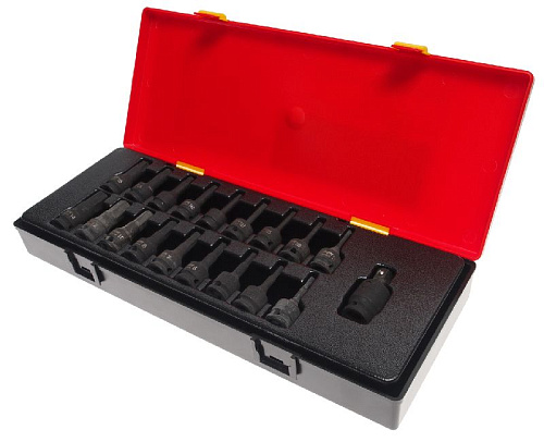 Набор головок торцевых ударных (3/8") 6 гр., 19 предм, ложемент-кейс JTC Набор головок торцевых ударных (3/8") 6 гр., 19 предм, ложемент-кейс JTC