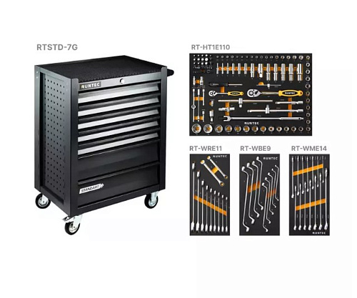 Тележка инструментальная 7 полок, 145 предм RUNTEC Standart Тележка инструментальная 7 полок, 145 предм RUNTEC Standart
