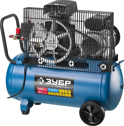Компрессор масляный ременной 50 л, 2,2 кВт, 360 л/мин, 10 бар, 220 В ЗУБР Профессионал Компрессор масляный ременной 50 л, 2,2 кВт, 360 л/мин, 10 бар, 220 В ЗУБР Профессионал