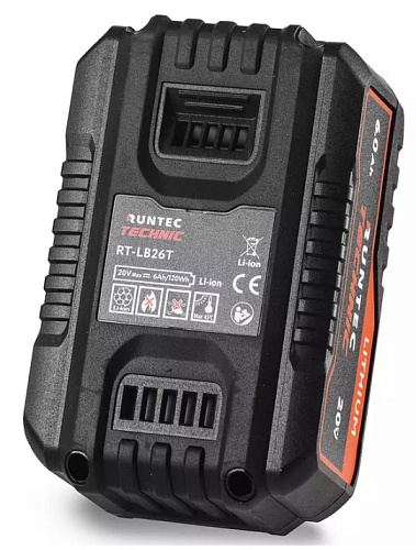 Аккумуляторная батарея 20 В, Li-Ion, 6 Ач RUNTEC TECHNIC Аккумуляторная батарея 20 В, Li-Ion, 6 Ач RUNTEC TECHNIC