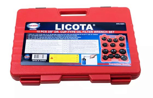 Набор чашек для съема масляных фильтров 15 предм. Licota Набор чашек для съема масляных фильтров 15 предм. Licota