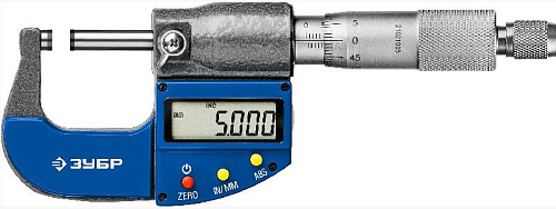 Микрометр цифровой МКЦ 0-25 мм (0,001 мм) ЗУБР Микрометр цифровой МКЦ 0-25 мм (0,001 мм) ЗУБР