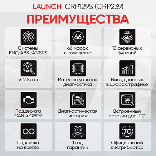 Сканер диагностический Launch Creader CRP129S (CRP239) Сканер диагностический Launch Creader CRP129S (CRP239)