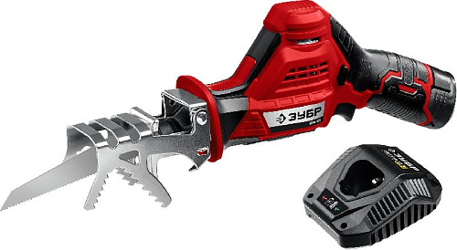 Пила сабельная аккумуляторная 80 мм, 12 В, 1*1 Ач, тип С1-12 ЗУБР Пила сабельная аккумуляторная 80 мм, 12 В, 1*1 Ач, тип С1-12 ЗУБР