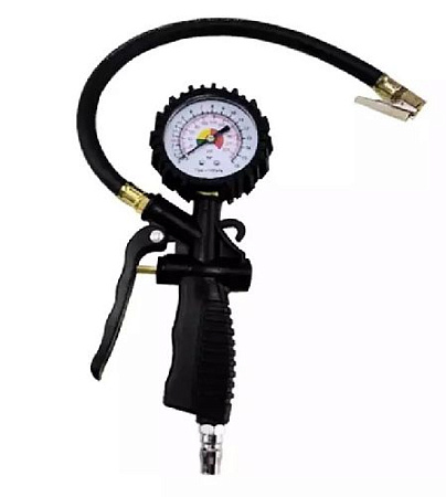 Пистолет для подкачки шин с манометром, рукав 35 см, усиленная композитная ручка ТЕХРИМ Пистолет для подкачки шин с манометром, рукав 35 см, усиленная композитная ручка ТЕХРИМ