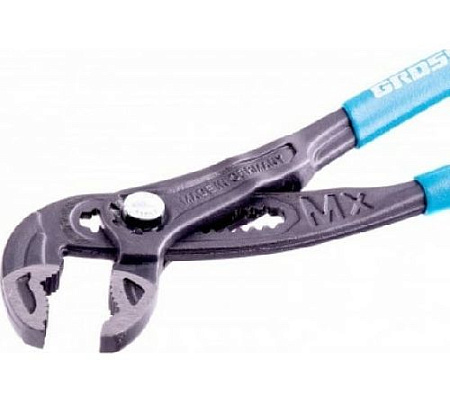 Клещи переставные 250 мм, кнопочный механизм, обливные рукоятки Gross Клещи переставные 250 мм, кнопочный механизм, обливные рукоятки Gross