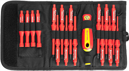 Набор отверток диэлектрических 18 шт (до 1000 В) KRAFTOOL Х-Drive Electro Набор отверток диэлектрических 18 шт (до 1000 В) KRAFTOOL Х-Drive Electro