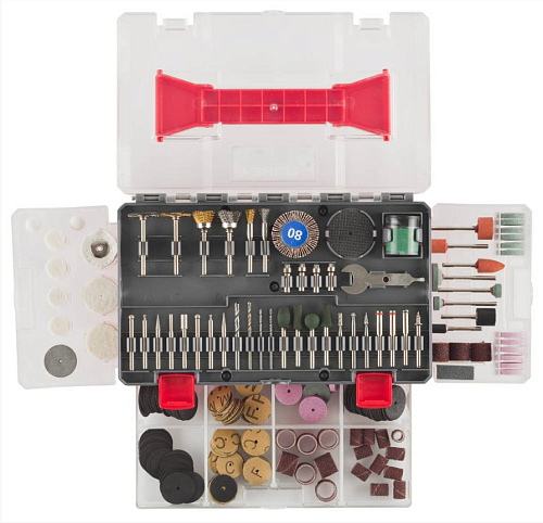 Набор мини-насадок для граверов 349 предм. в кейсе ЗУБР Набор мини-насадок для граверов 349 предм. в кейсе ЗУБР