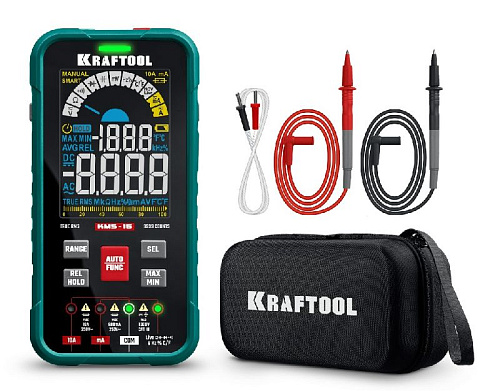 Мультиметр цифровой смарт (измерение температуры) KRAFTOOL KMS-15 Мультиметр цифровой смарт (измерение температуры) KRAFTOOL KMS-15