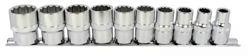 Набор головок торцевых 3/8"-15/16" (1/2") 12 гр., 10 предм. на линейке Licota Набор головок торцевых 3/8"-15/16" (1/2") 12 гр., 10 предм. на линейке Licota