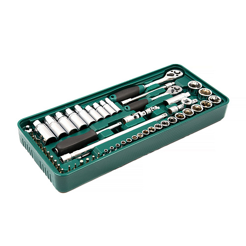 Набор головок торцевых 4-14 мм (1/4") 6 гр., 73 предм., с аксессуарами, ложемент-кейс ROSSVIK Набор головок торцевых 4-14 мм (1/4") 6 гр., 73 предм., с аксессуарами, ложемент-кейс ROSSVIK