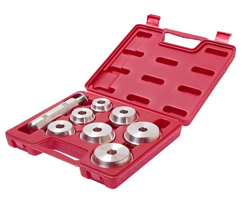 Набор оправок для запресовки сальников, подшипников, салентблоков 8 предм JTC Набор оправок для запресовки сальников, подшипников, салентблоков 8 предм JTC