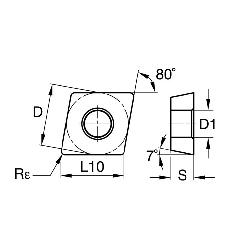 Пластина токарная CCMT060204-UF NRG10P Norgau Пластина токарная CCMT060204-UF NRG10P Norgau